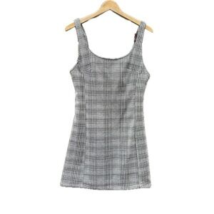 Y2K Unbranded Gray Black Plaid Mini Dress Ladies Size Large